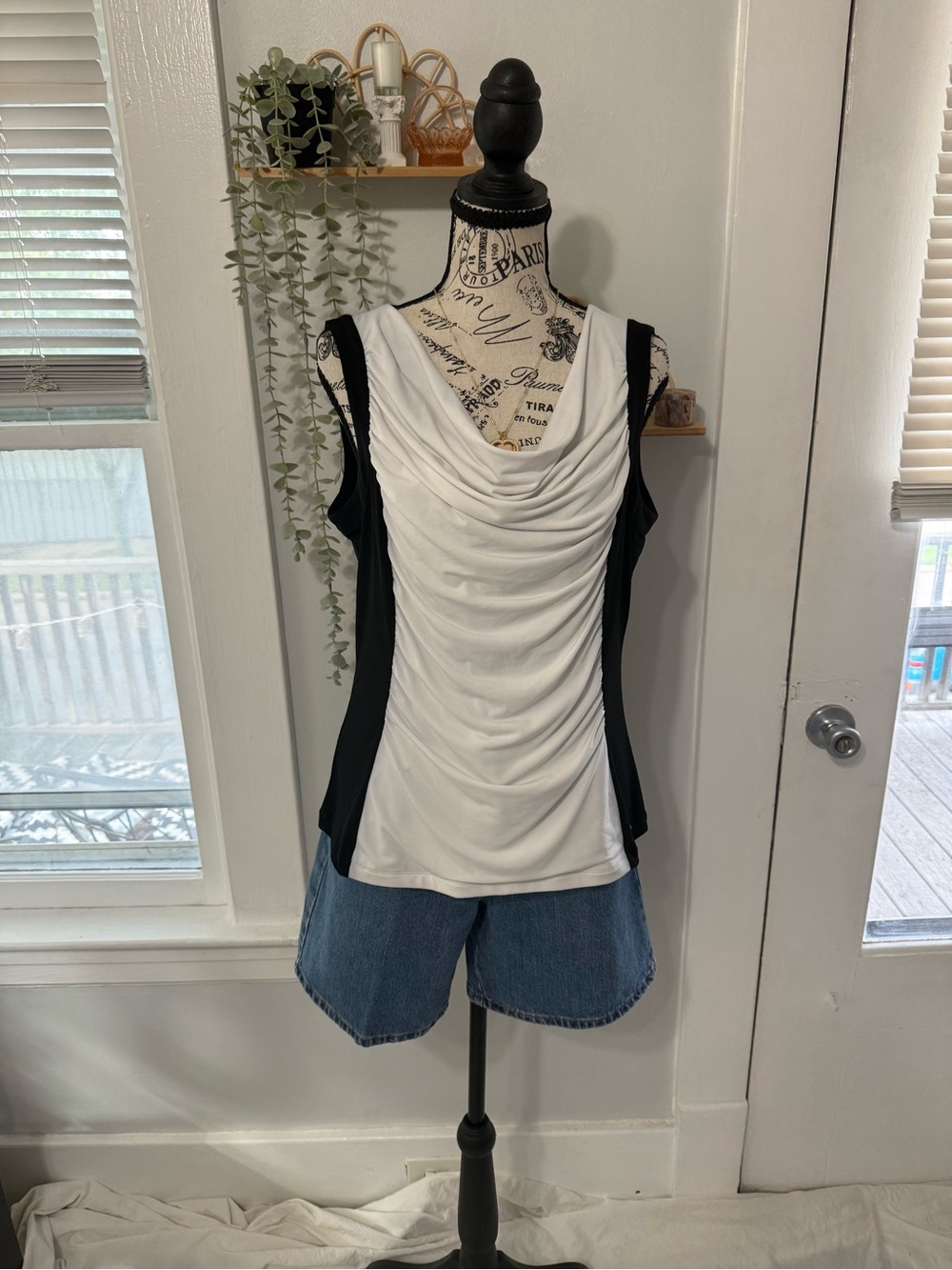Y2K glam preppy ruched top Calvin Klein brand